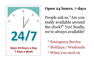 Open 24 hours, 7 days a week